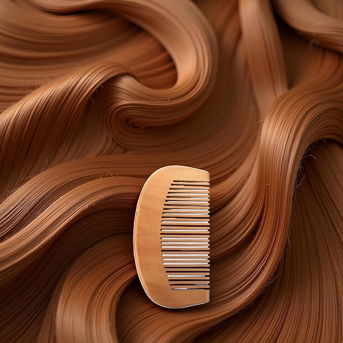 2Pcs Natural Peach Wood Fine Tooth Hair Comb Anti-Static Hair Care Wooden Comb Handmade Gift Comb for Women and Men Massage Detangling Tools Care Accessories Hair Care Styling Tools and Appliances