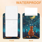 Starry Night Orange Cat 3 Pack PU Leahter Luggage Tag - Image 3