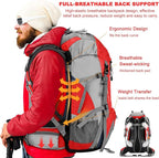 Loowoko 50L Hiking Backpack, Waterproof Camping Essentials Bag - Image 3