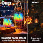Halloween Solar Flame Lantern Hanging Outdoor Waterproof Purple - Image 5