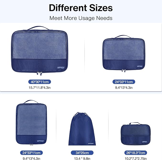 5 Set Packing Cubes Travel for Luggage Durable Suitcases Organizer Bags - Image 2