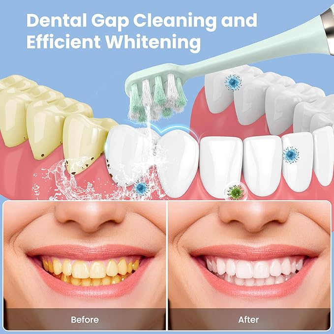 Portable Water flosser with Electric Toothbrush, 2 in 1 Teeth Cleaning Kit - Image 2