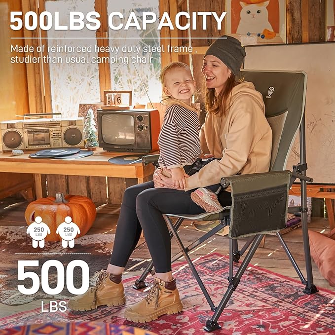 EVER ADVANCED Oversized Folding Camping Chair, - Image 6