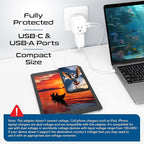 Ceptics Israel, Jordan Power Plug Adapter Travel, 20W PD & QC, Safe Dual USB & - Image 3