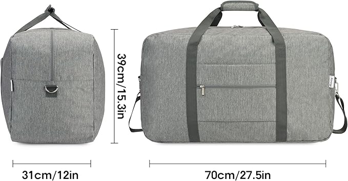 Extra Large Travel Duffel Bag Foldable Weekender Packable Lightweight Luggage - Image 3