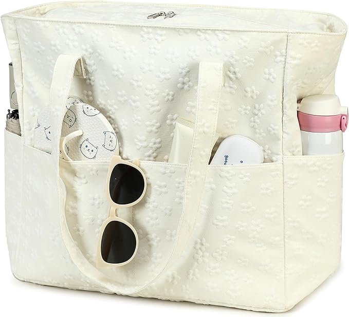 LEDAOU Large Beach Tote Bag Women Waterproof Sandproof Zipper Beach Tote Bag - Image 9