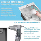 15x20 inch Drop in Bar Sink, 15 inch Small Kitchen Sink 18 Gauge Single Bowl - Image 4