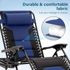 MFSTUDIO Padded Zero Gravity Chair Set of 2, Folding Patio Lounge Recliner - Image 4