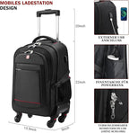 StarCloud 4-Wheel Rolling Backpack 45L: 17.3-Inch Roller Travel Laptop Backpack - Image 5