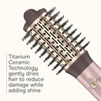 Infiniti PRO CONAIR 2" Frizz Free Round Air Brush, Hot Brush with Titanium Ceramic Technology, Ionic Control, and Detangling Bristles for Gentle Drying and Added Shine, Rose Gold