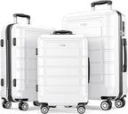 SHOWKOO Luggage Sets Expandable PC+ABS Durable Suitcase Sets Double Wheels TSA by SHOWKOO