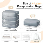 Comforter Storage Bag - 130L Large Capacity Blanket Storage Bags 4-Layer Ultra - Image 2