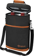 opux 2 Bottle Wine Carrier Tote, Insulated Leakproof Wine Cooler Bag, Wine by OPUX