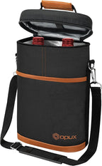 opux 2 Bottle Wine Carrier Tote, Insulated Leakproof Wine Cooler Bag, Wine by OPUX