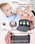 Diaper Bag with Changing Station, Waterproof 3 in 1 Baby Diaper Backpack with - Image 2