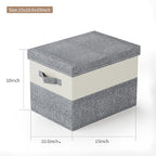 Fabric Large Storage Bins with Lids 3 Pack Collapsible, Linen Closet Organizers - Image 2