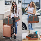 Weekender Bag for Women Canvas Overnight Bag Large Travel Tote Bag Carry on - Image 2