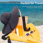 DRESHOW Beach Hats for Women Big Straw Wide Brim Summer Hat Floppy Foldable - Image 4
