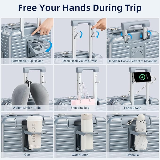 Hard Shell Suitcases Expandable Travel Luggage Sets 3 Piece, Carry on and Check - Image 2