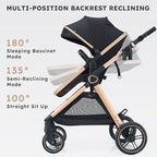 2 in 1 Baby Stroller, Convertible Bassinet Pushchair - Image 4