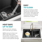 KRAUS Forteza 33-inch Drop In/Undermount 60/40 Double Bowl Granite Kitchen Sink - Image 8