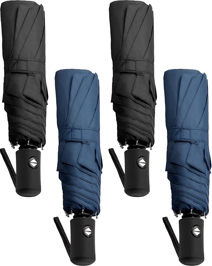 Yahenda 4 Pack Windproof Travel Umbrellas Bulk Automatic Open and Close by Yahenda