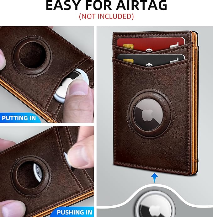 Airtag Wallet for Men- with Money Clip Gift Boxed, Magnetic Closure Slim - Image 3