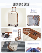 LIGHT FLIGHT Luggage Sets, 3 Piece Durable Suitcase Set - Image 3