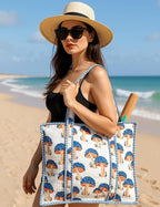 Cotton Quilted Tote Bag for Women – Large Beach & Travel Tote - Image 7