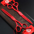 Purple Dragon Professional Japan 440C Hair Salon Cutting Shear and Barber Thinning Scissor Hairdressing Shear Set with Bag