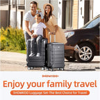 SHOWKOO Luggage Sets Expandable PC+ABS Durable Suitcase Double Wheels TSA Lock - Image 2