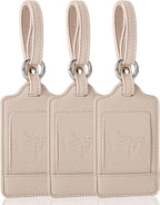 Teskyer Luggage Tags, 3 Pack Premium PU Leather Luggage Tags by TESKYER