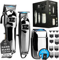 Royal Clips Hair and Beard Fade Kit – Professional Clipper, Trimmer & Foil Shaver Bundle for Men, Complete Haircut Set for Barbers, Home Use & Grooming– Holiday Gift for Men, Fathers, Brothers- Silver
