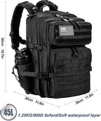 LHI Military Tactical Backpack for Men and Women 45L Army 3 Days Assault Pack - Image 2