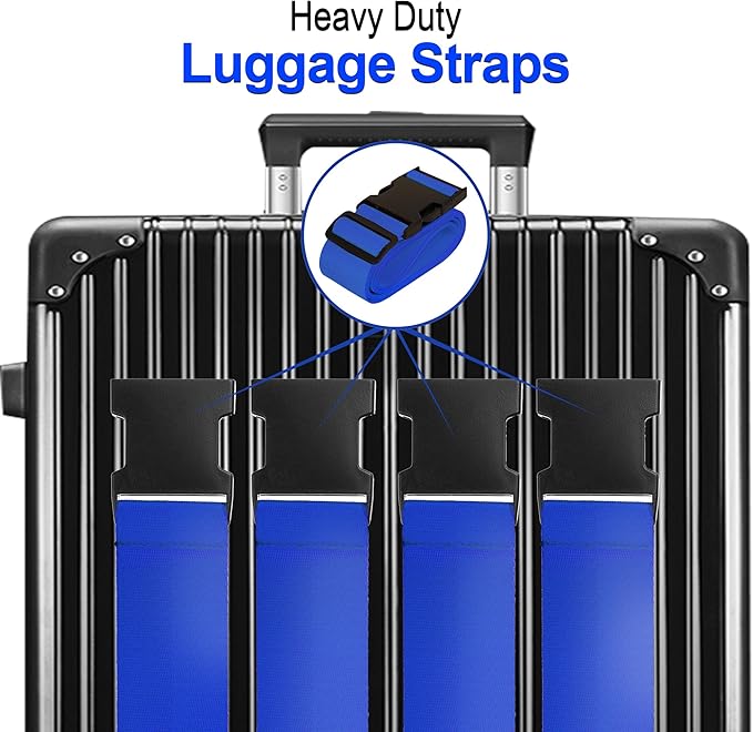 Luggage Straps for Suitcases TSA Approved Travel Belt 8 Pack by Chelmon - Image 3