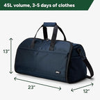 Halfday Convertible 2-in-1 Premium Garment Duffel Weekender Bag 45L | - Image 6
