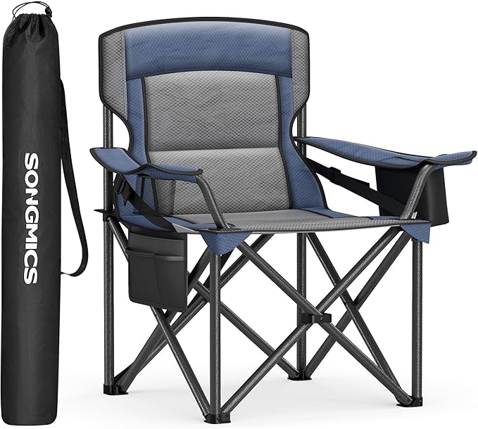 SONGMICS Oversized Lumbar Support Camping Chair, Heavy-Duty Outdoor Folding by SONGMICSbySONGMICSHOME