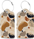 Boho Tropical Leaves Luggage Tags 2PCS PU Leather Suitcases Tag by MSEAANBK