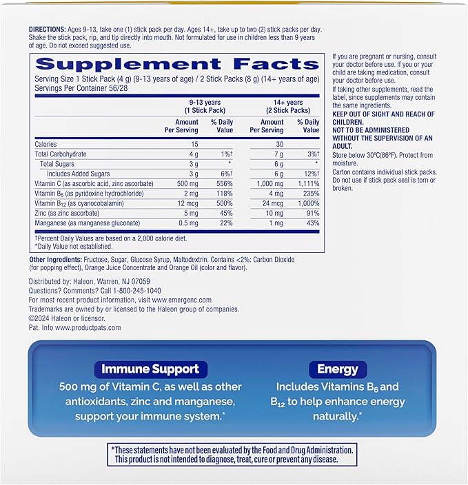 Emergen-C Crystals, On-the-Go Emergen-C Immune Support Supplement - Image 12