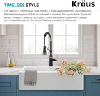 KRAUS Bellucci 33” Workstation Drop In Retrofit Farmhouse Single Bowl Granite - Image 6