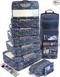Veken 10 Set Packing Cubes for Travel Essential, Suitcase Organizer Bags in 4 by Veken