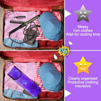 Shappy 2 Pcs Heat Resistant Hair Tools Bag Curling Iron Travel Case Cover Neoprene Flat Iron Holder Travel Case and Silicone Mat Pouch for Hot Hair Tools Storage Organizer(Starry Sky)