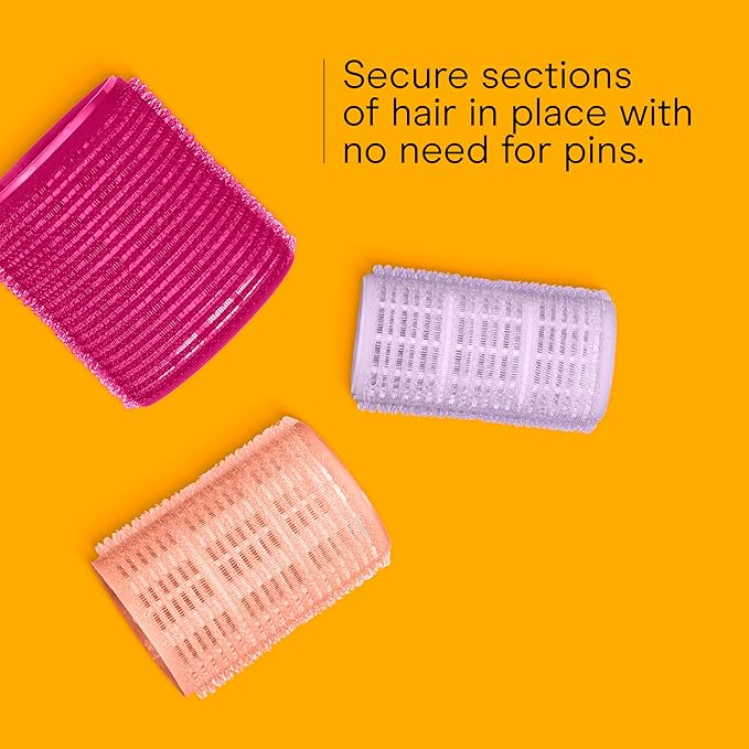 Conair Heatless Hair Curlers, Self-Grip Hair Rollers for Women Provide Lift & Volume, Assorted Sizes & Colors, 31 Count with Reusable Zippered Bag