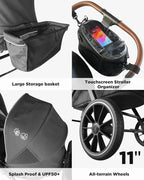 Tandem Wagon Stroller–All-Terrain 2-in-1 Push&Pull Design, Double Seat - Image 8