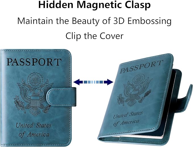 Passport Holder Cover Wallet Travel Essentials Leather Rfid Blocking Case - Image 5