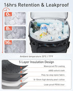 TOURIT 38 Cans Backpack Cooler: Leak Proof Waterproof 2 Insulated Compartments - Image 4