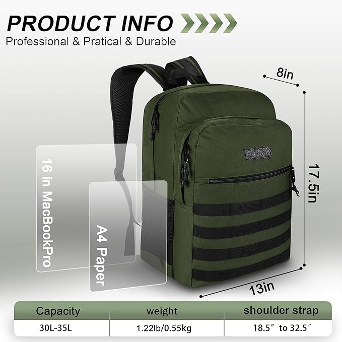 Wrangler Tradesman Backpack, Water Resistant Casual Daypack - Image 2
