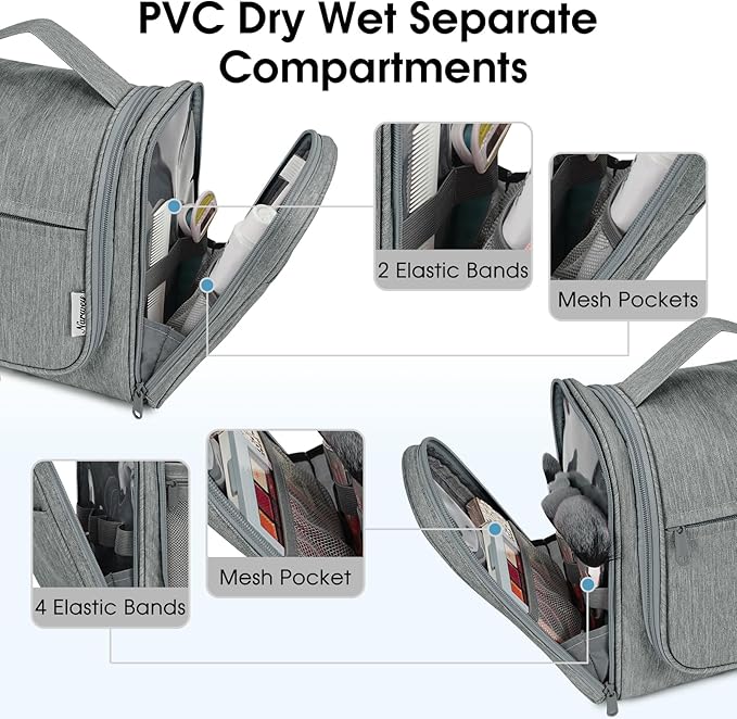Narwey Hanging Toiletry Bag for Women Travel Makeup Bag Organizer Toiletries - Image 3