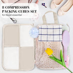 8 Set Compression Packing Cubes Travel, Lightweight Expandable Travel Cubes - Image 6
