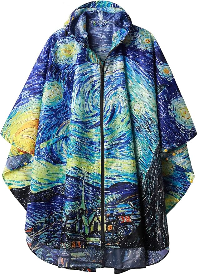 SaphiRose Rain Poncho Jacket Coat Hooded by SaphiRose